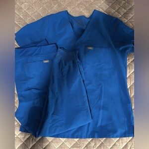 Figs Royal Blue Scrub Set